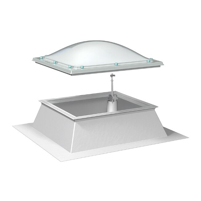 Quadratische Lichtkuppeln mit Aufsatzkranz